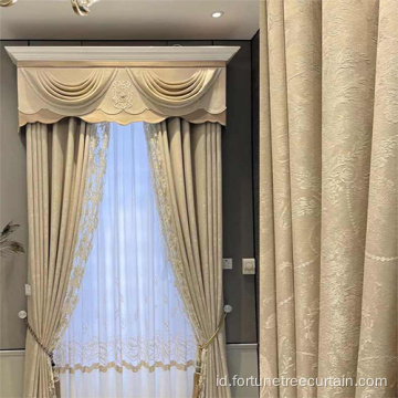 Dekorasi Rumah Pemadaman Bordir Bordir Jacquard Curtain